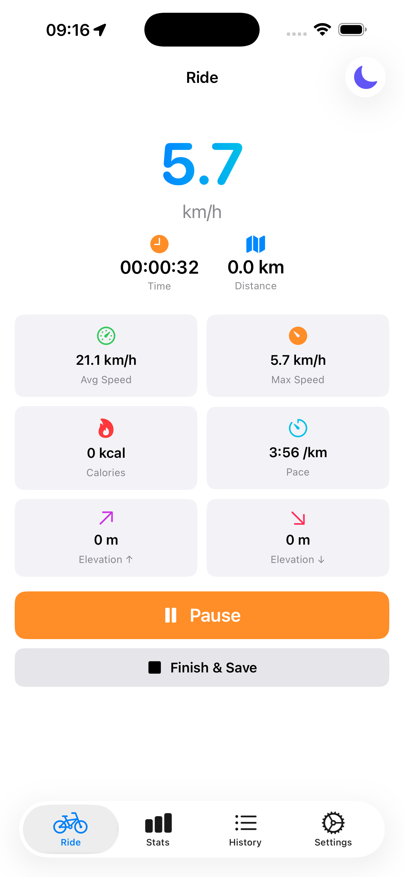 BikeComputerApp Screenshot